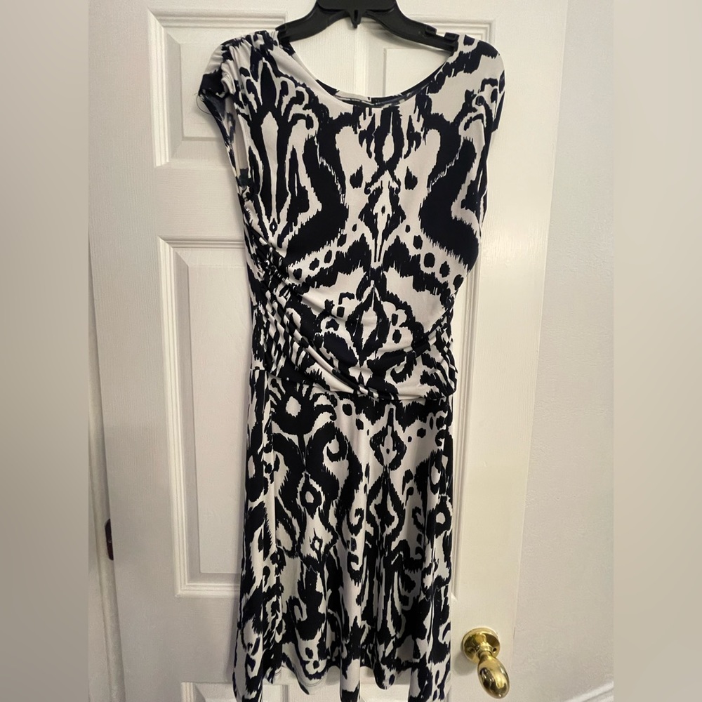 Navy blue and white dress